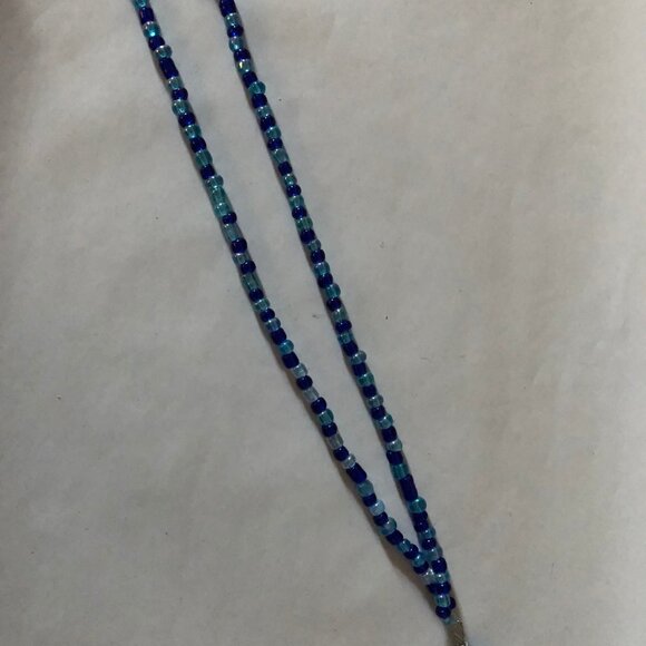 handmade hand beaded bead necklace 17" long - Picture 8 of 8
